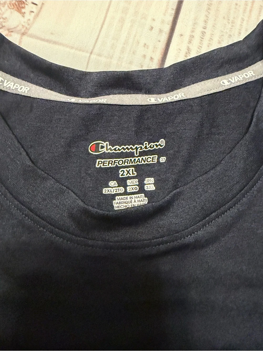 Champion Navy Short Sleeve Crew Tee with Small Logo - Picture 5 of 6